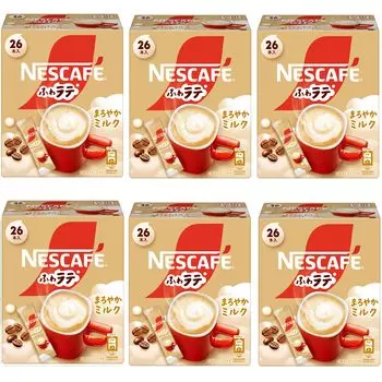 Nescafe Fluffy Latte Mellow Milk 26P x 6 Stick Cafe Индивидуально упакованные коробки, Кофе, Латте,