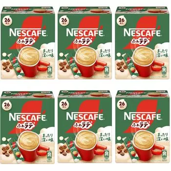 Nescafe Fluffy Latte Relaxing Deep Flavor 26P x 6 Stick Cafe Individually Wrapped Boxes, Coffee, Latte,