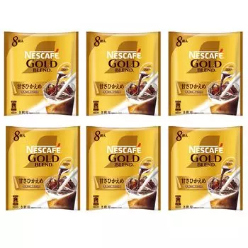 Nescafe Gold Blend Deeper Richer Less Sweet Potion Coffee 8P x 6 Bags [Ice] [Concentrated] [Diluted]