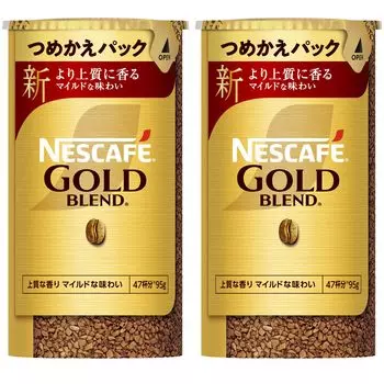 Nescafe Gold Blend Eco System Pack 95 г x 2 бутылки, обычный растворимый кофе, сменный блок и (95 чашек), Кофе,