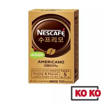[Nescafe] Supremo Americano 1,1 г х 100 палочек 1 box (100stick)