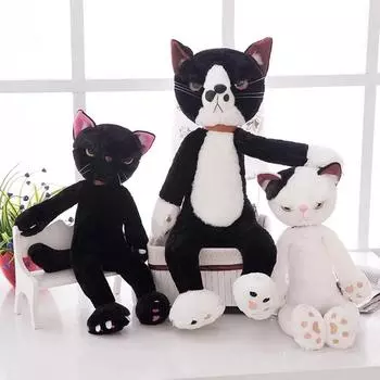 Несчастные кошки Кошки Мягкие игрушки Острая лапа Неко Мягкие игрушки для кошек Кукла Успокоить сон Детские игрушки White-40CM