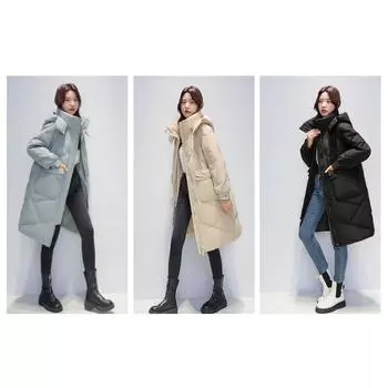Несезонная куртка средней длины с пуховиком для женщин, свободная куртка с хлопковой подкладкой в корейском стиле, новое зимнее пальто, утепленная куртка с утеплителем M