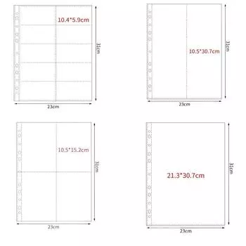 Несколько карманов A4 Kpop фотокарточка переплет прозрачный DIY фотоальбом сменные страницы PP карта штамп штамп ювелирные изделия хранение