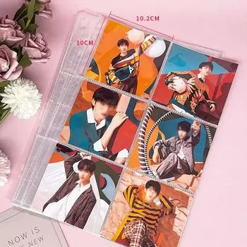 Несколько карманов A4 Kpop фотокарточка переплет прозрачный DIY фотоальбом сменные страницы 4 отверстия 4 кольца PP фотокарточка держатель