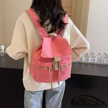 Несколько карманов Женский рюкзак со шнурком для студентов Модный рюкзак для путешествий на открытом воздухе