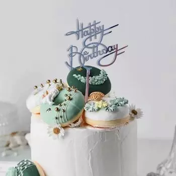 Несколько стилей Топпер для торта «С Днем Рождения», розовое золото, акриловые топперы для торта, торт для детского душа, украшения для торта на день рождения, флаг