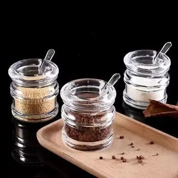 Нескользящая акриловая банка для приправ, пылезащитная коробка для специй, практичные сахарницы для кухни style B