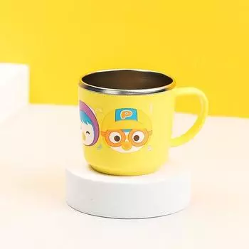 Нескользящая чашка из нержавеющей стали Pororo для дома и детей для пикника, чашка для воды для детского сада, чашка для чистки зубов, чашка для младенцев, детская чашка, 1 шт.