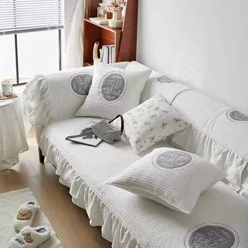 Нескользящая диванная подушка из хлопкового промытого дерева с краями ушей, универсальный нескользящий чехол для четырех сезонов, новинка 70X70