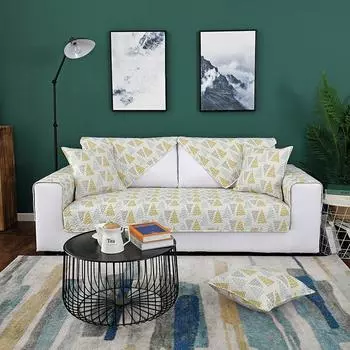 Нескользящая диванная подушка из саржи и хлопка Four Seasons. Простая и современная тканевая подушка для рукоделия. Нескользящий чехол для дивана. 70*70