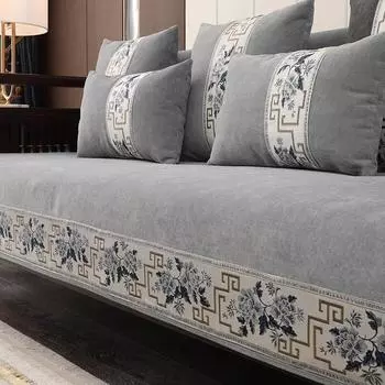 Нескользящая диванная подушка из синели L-образный чехол для дивана, китайская подушка с цветком сливы, кожаный защитный чехол для дивана, полотенце для рук 70x70cm 1pcs