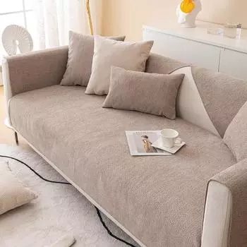 Нескользящая диванная подушка из синели, простой и легкий роскошный чехол для дивана, подушки для сиденья, чехол на подлокотник, полотенце, универсальное на четыре сезона 70*70cm