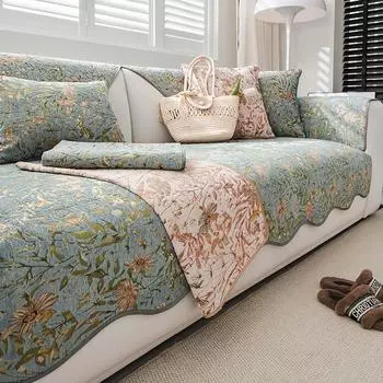 Нескользящая диванная подушка из синели, жаккардовые чехлы для диванов в европейском стиле с цветочным принтом, всесезонные универсальные чехлы для диванов для гостиной, домашний декор 50x60