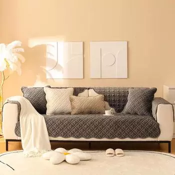 Нескользящая диванная подушка-полотенце, новая зимняя плюшевая подушка с вышивкой, голландская бархатная диванная подушка, современная простая утолщенная 70x70