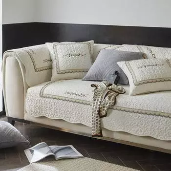 Нескользящая диванная подушка с вышивкой, чехол для дивана из хлопчатобумажной ткани, подушка-чехол, универсальная для всех сезонов 70*70cm