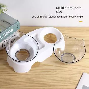 Нескользящая двойная миска для кошек, миска для собак с подставкой, миска для кормления домашних животных, миска для воды для кошек, миски для корма для собак, кормушка для собак, товары для кормления