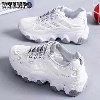 Нескользящая дышащая сетка с мягкой подошвой, старые папины туфли, женские корейские летние универсальные женские кроссовки 35 синий