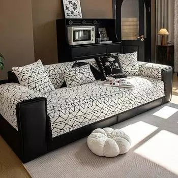 Нескользящая грязеотталкивающая усовершенствованная диванная подушка Современная простая боковая бархатная диванная подушка Легкая роскошная простая диванная подушка 45x45cm pillowcase