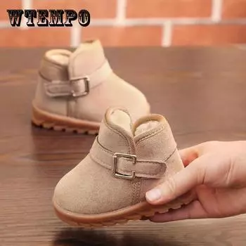 Нескользящая хлопковая обувь для мальчиков и девочек зимой 1-2 лет, утолщенная плюшевая обувь для малышей, детские зимние сапоги, детская обувь 18 розовый