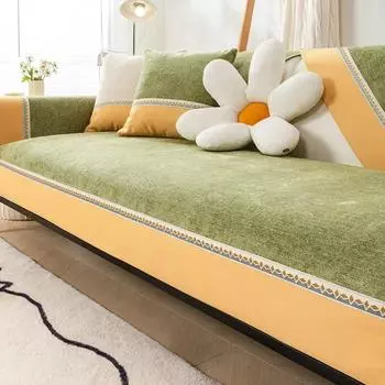 Нескользящая кожаная подушка для дивана, европейские высококачественные чехлы для диванов, роскошные синельные универсальные защитные чехлы для мебели, чехлы для гостиной 70x70cm 1pcs