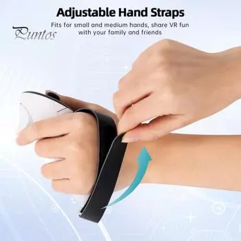 Нескользящая крышка ручки с регулируемым ремешком для руки Идеально подходит для беспрепятственного сигнала Простая установка Крышка для ручки для Oculus Quest 3 белый