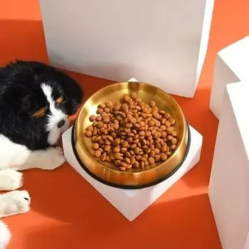Нескользящая миска для собак, миска для кормушки для кошек, аксессуары для домашних животных, миска для собак/кошек из нержавеющей стали серебряный