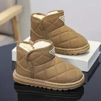 Нескользящая мягкая обувь для малышей, детская хлопковая обувь, зимние ботинки, детские зимние ботинки из бархата, толстые дышащие, теплые детские ботинки 26 чёрный