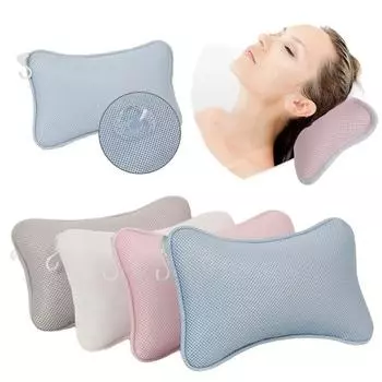 Нескользящая мягкая подушка для ванны, спа-подушка, 3D-сетка, подушка для подголовника для спа-ванны с присоской для шеи, спины, аксессуары для ванной комнаты