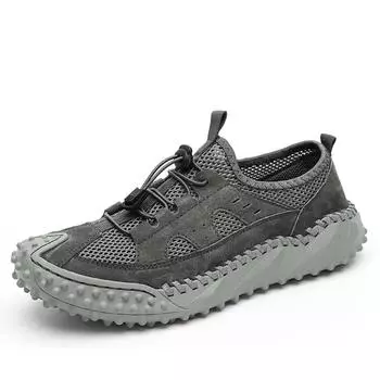Нескользящая мужская летняя обувь, дышащая мужская повседневная обувь, для отдыха, прогулки, сетчатые мокасины, мужские кроссовки для активного отдыха, простые и удобные 38