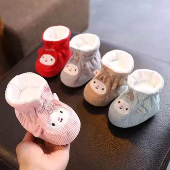 Нескользящая обувь для новорожденных - мягкая подошва, носки против падения для младенцев 0-1 года, мальчиков и девочек velvet; Inner length 12cm розовый