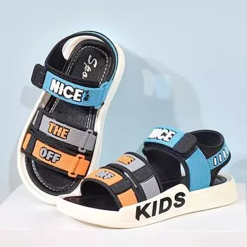 Нескользящая обувь. Летняя обувь для мальчиков. Сандалии унисекс. Детские дышащие спортивные сандалии. 21 синий