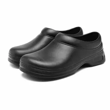 Нескользящая обувь рабочая обувь маслостойкая водонепроницаемая износостойкая кухонная резиновая обувь специальная обувь из ЭВА 36 чёрный