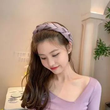Нескользящая однотонная повязка на голову с перекрестным узлом в корейском стиле, головной убор, повязка на голову для девочек, обруч для волос