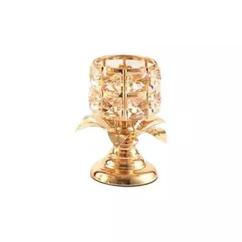 Нескользящая основа Хрустальный подсвечник Роскошный свадебный канделябр Европейский подсвечник Праздничный стол Gold S
