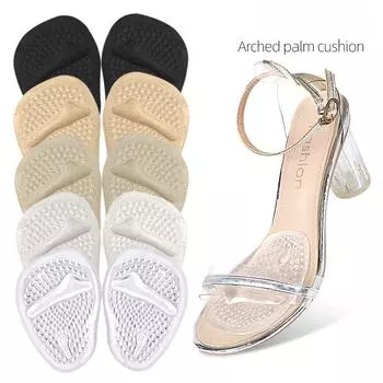 Нескользящая передняя подушечка для пятки Утолщенная гелевая передняя подушечка для стопы Противоболевая подушечка впитывает пот и дышит 1 pair бежевый