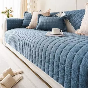 Нескользящая плюшевая подушка для дивана, универсальное полотенце для дивана на четыре сезона, домашний чехол для дивана для гостиной с украшением дома A 70x70cm 1pc