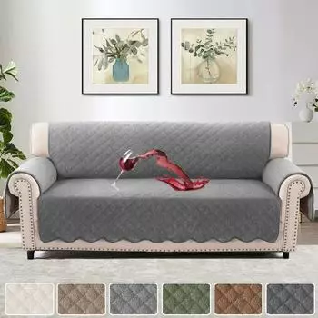 Нескользящая подложка и эластичные ремни Водонепроницаемые чехлы для кресел Флисовый чехол для дивана Плотная защита для мебели 1-Seater серый