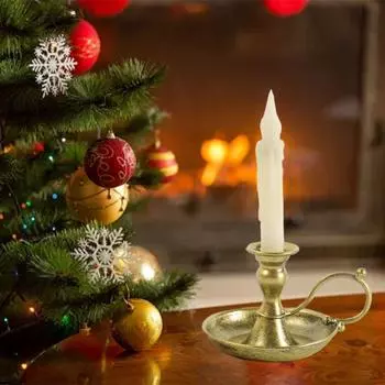 Нескользящая подставка для свечей в скандинавском стиле с ручкой, ручной подсвечник для ужина при свечах серебряный