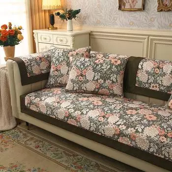 Нескользящая подушка для дивана, чехол для дивана в стиле ретро, универсальное полотенце для гостиной, чехол для дивана в пасторальном стиле, защита мебели 65x65cm Hand towel