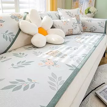 Нескользящая подушка для сиденья дивана, тканевая подушка, подушка для дивана, чехол для дивана со льдом, летний коврик 60*60cm