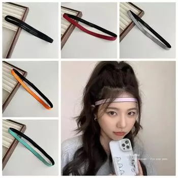 Нескользящая повязка на голову для йоги Бесшовная летняя повязка на голову Модная повязка на голову для йоги Унисекс чёрный