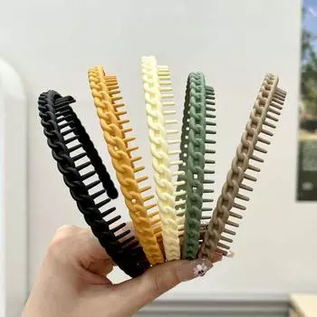 Нескользящая повязка на голову с матовыми зубами для девочек - корейские интернет-знаменитости аксессуары для волос чёрный