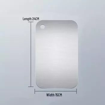 Нескользящая разделочная доска из нержавеющей стали - Большая, Защита от плесени и антибактериальная, Утолщенная для долговечности Food-grade Stainless Steel