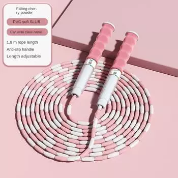 Нескользящая скакалка с мягкими бусинами 2,8 м Спортивная скакалка Сегментированная фитнес-скакалка Бодибилдинг style F