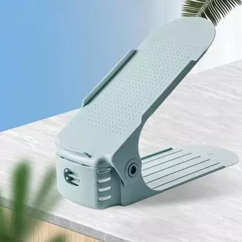 Нескользящая стойка для хранения, двухслойная стойка для обуви, 10 шт., регулируемый компактный держатель для обуви жёлтый