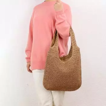 Нескользящая сумка через плечо с удобной ручкой, повседневная женская соломенная пляжная сумка