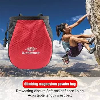 Нескользящая сумка для магниевого порошка, регулируемая сумка для скалолазания, спортивная сумка для магнезии на открытом воздухе, боулдеринг чёрный