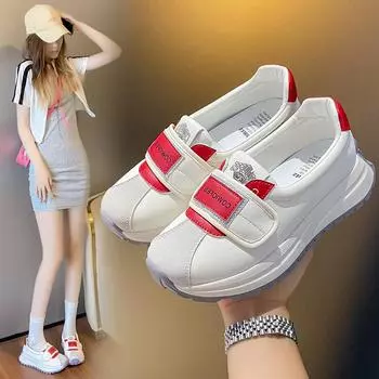 Нескользящая толстая подошва женская повседневная обувь новые модные женские кроссовки с неглубоким носком удобные и универсальные туфли на платформе 35
