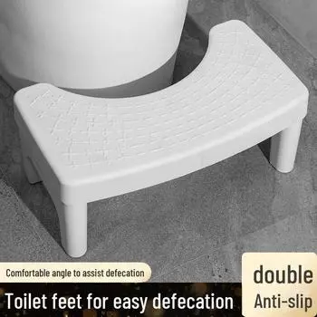 Нескользящая утолщенная пластиковая подставка для ног в ванной для сидения на корточках в туалете Single серый